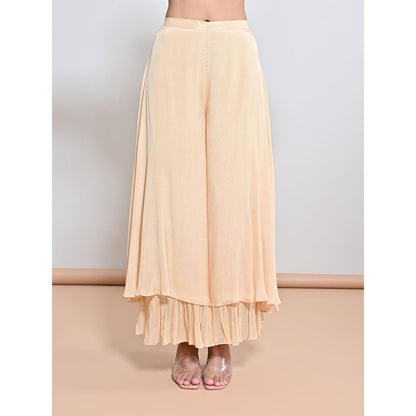 KEITH GOMES Peach Embroidered Kurta with Palazzo