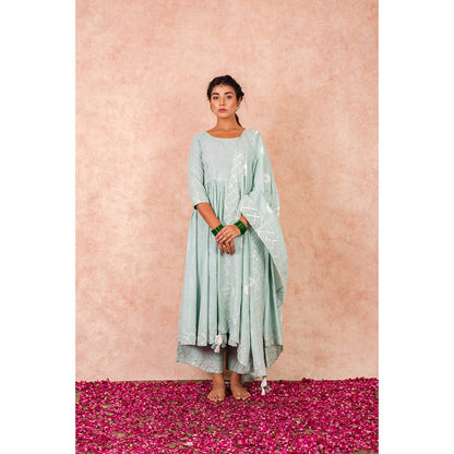 Keva Clothing Flaired Anarkali With Palazzo And Dupatta (Set of 3)