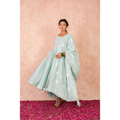 Keva Clothing Flaired Anarkali With Palazzo And Dupatta (Set of 3)