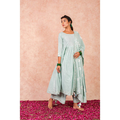 Keva Clothing Flaired Anarkali With Palazzo And Dupatta (Set of 3)