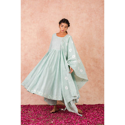 Keva Clothing Flaired Anarkali With Palazzo And Dupatta (Set of 3)
