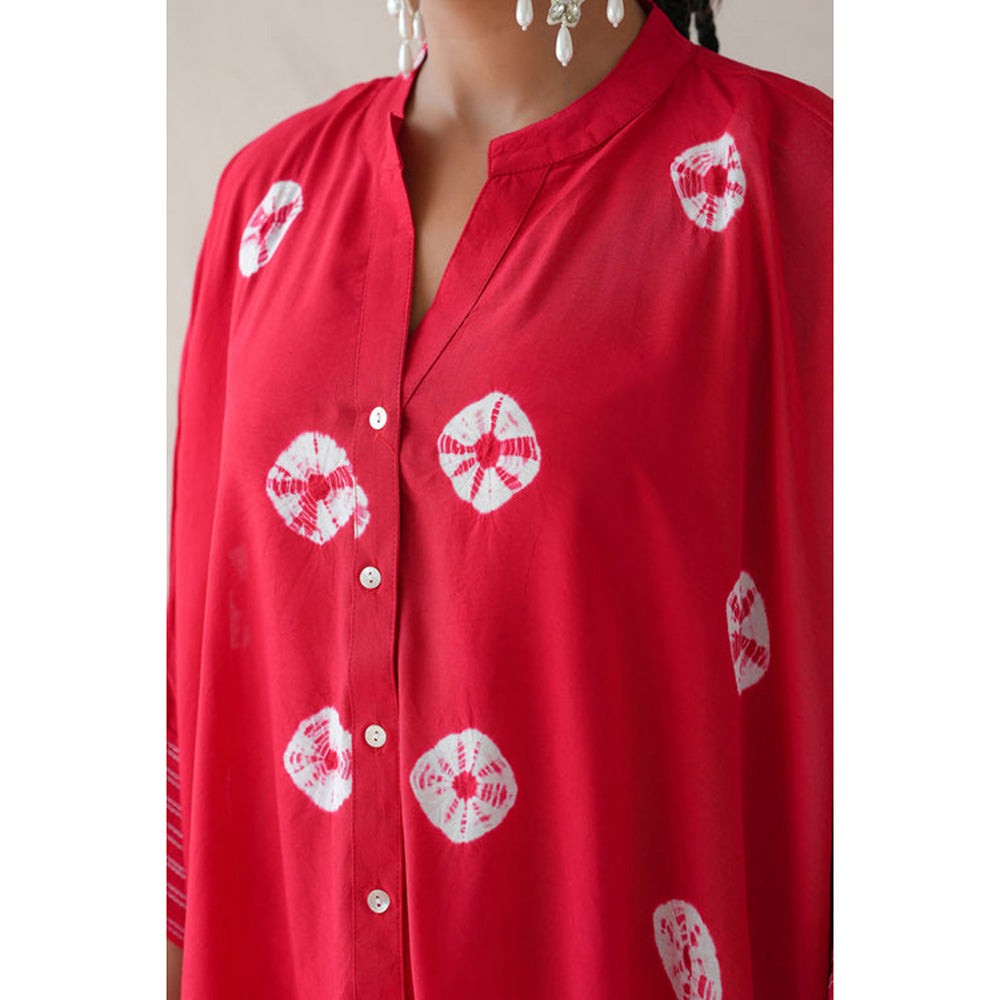 Keva Clothing Bandhani Co-Ord Set Of Two (Red)