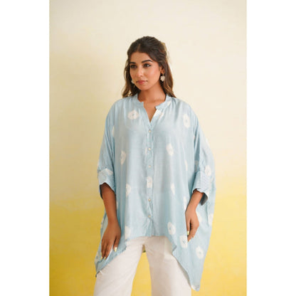 Keva Clothing Bandhani Co-Ord Set Of Two (Ice Blue)