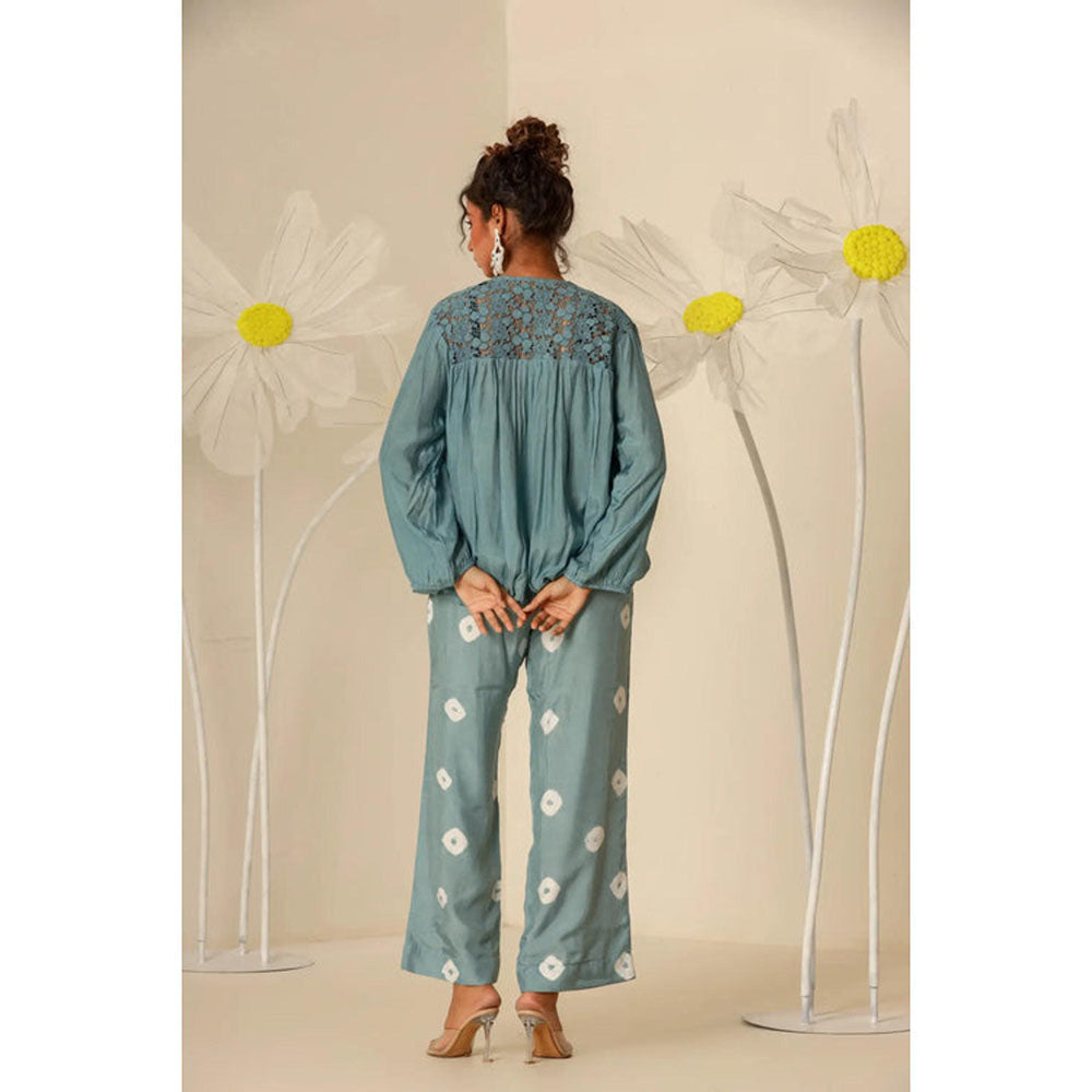 Keva Clothing Petrol Blue Lace Top