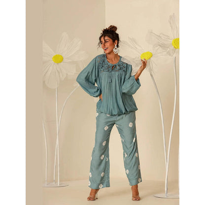 Keva Clothing Petrol Blue Lace Top