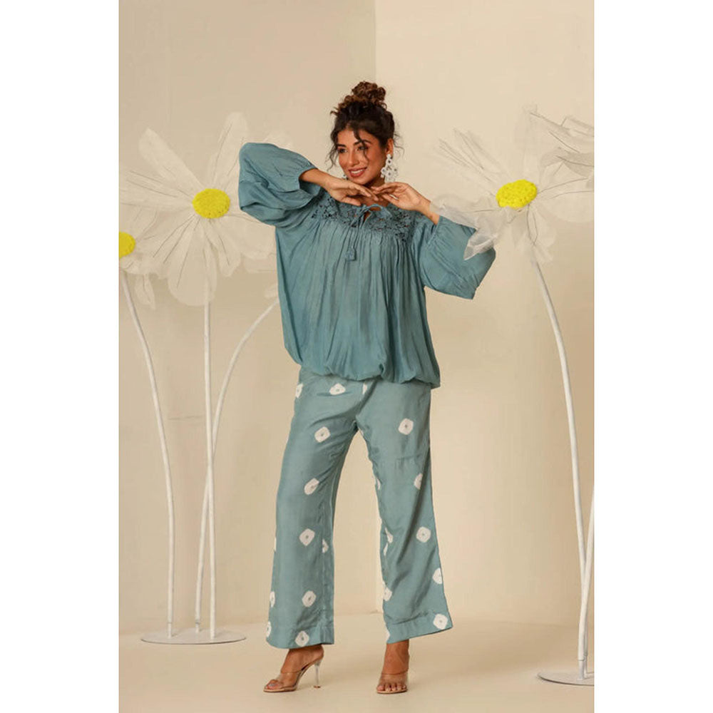 Keva Clothing Petrol Blue Lace Top