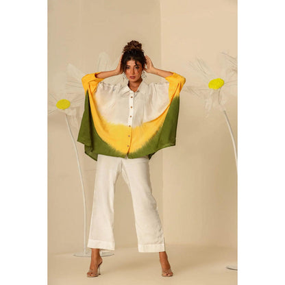 Keva Clothing Yellow Green Ombre Kaftan Shirt