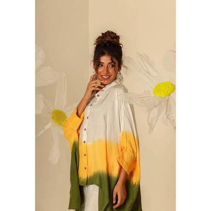 Keva Clothing Yellow Green Ombre Kaftan Shirt