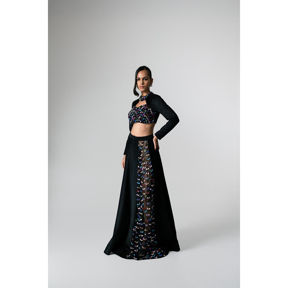 KHUMAAR SHUCHI BHUTANI The Twilight Rogue Black Co-Ord Set