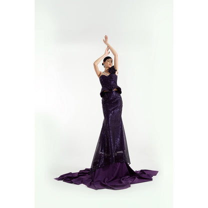 KHUMAAR SHUCHI BHUTANI The Twilight Bloom Purple Co-Ord Set