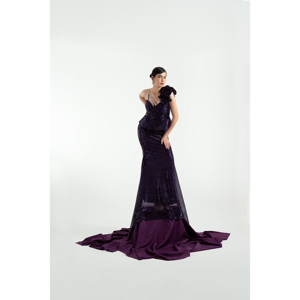 KHUMAAR SHUCHI BHUTANI The Twilight Bloom Purple Co-Ord Set