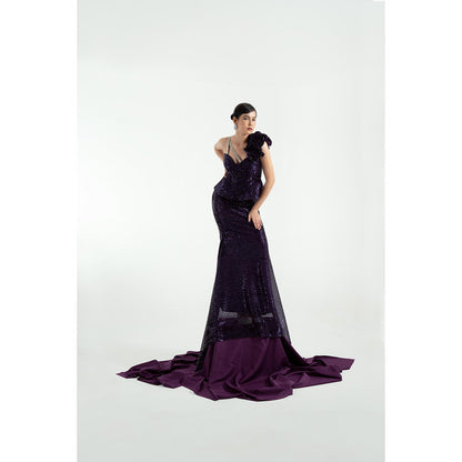 KHUMAAR SHUCHI BHUTANI The Twilight Bloom Purple Co-Ord Set