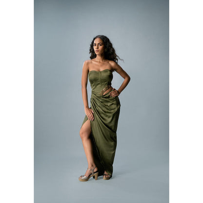 KHUMAAR SHUCHI BHUTANI The Olive Mirage Dress