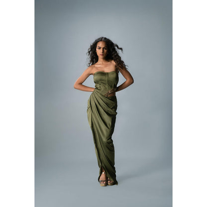 KHUMAAR SHUCHI BHUTANI The Olive Mirage Dress