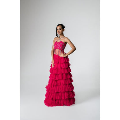 KHUMAAR SHUCHI BHUTANI The Cinderella Haze Pink Gown