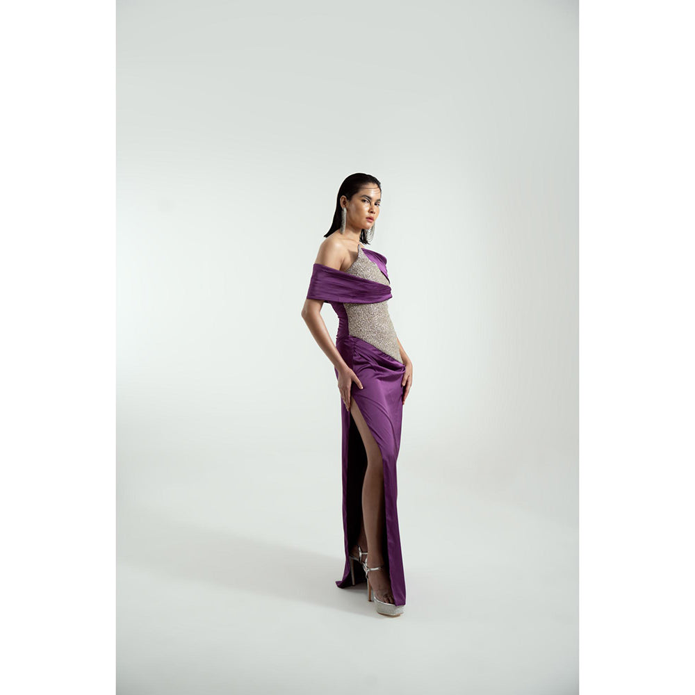 KHUMAAR SHUCHI BHUTANI A Starry Affair Purple Dress