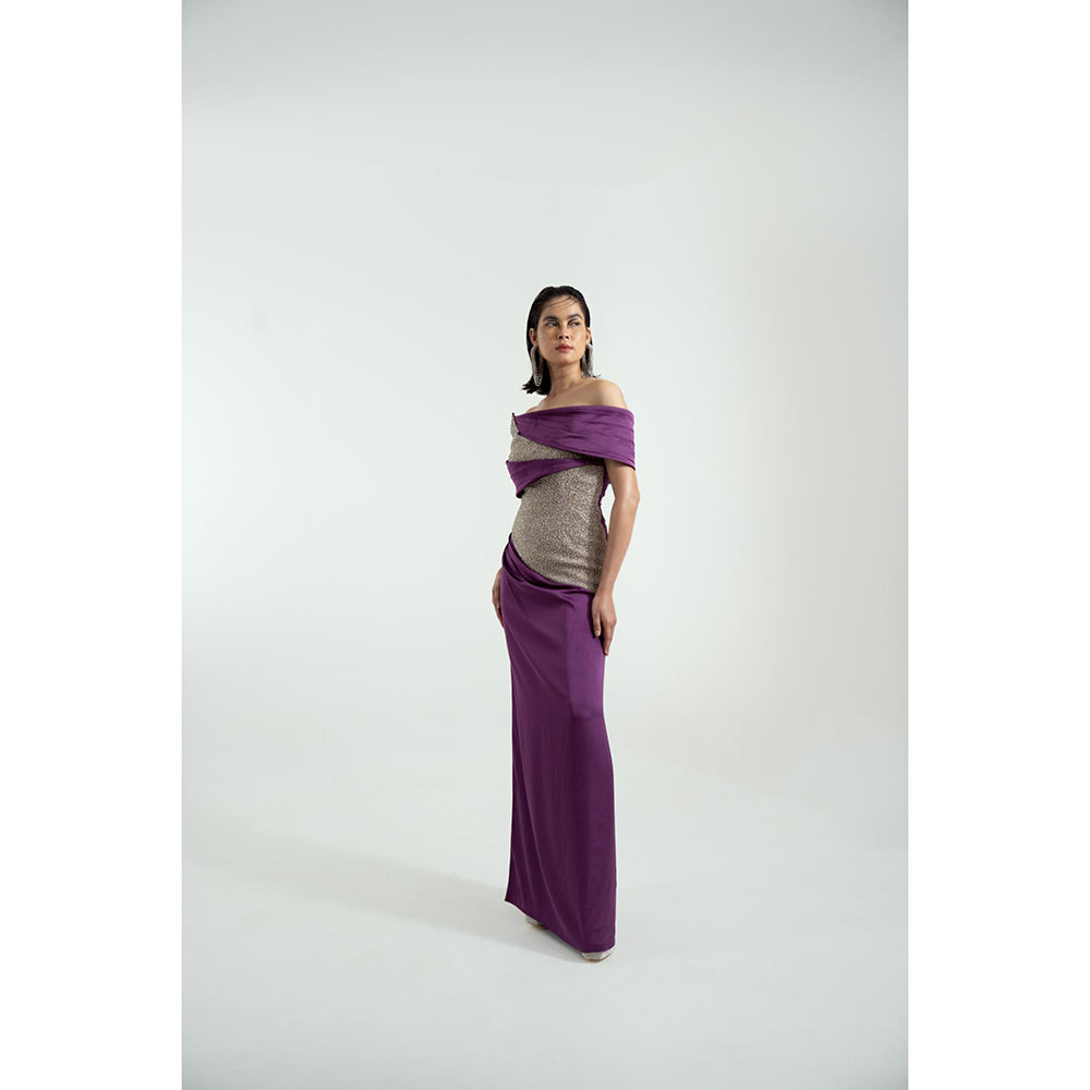 KHUMAAR SHUCHI BHUTANI A Starry Affair Purple Dress