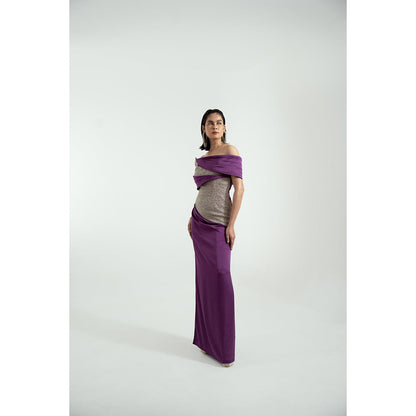 KHUMAAR SHUCHI BHUTANI A Starry Affair Purple Dress