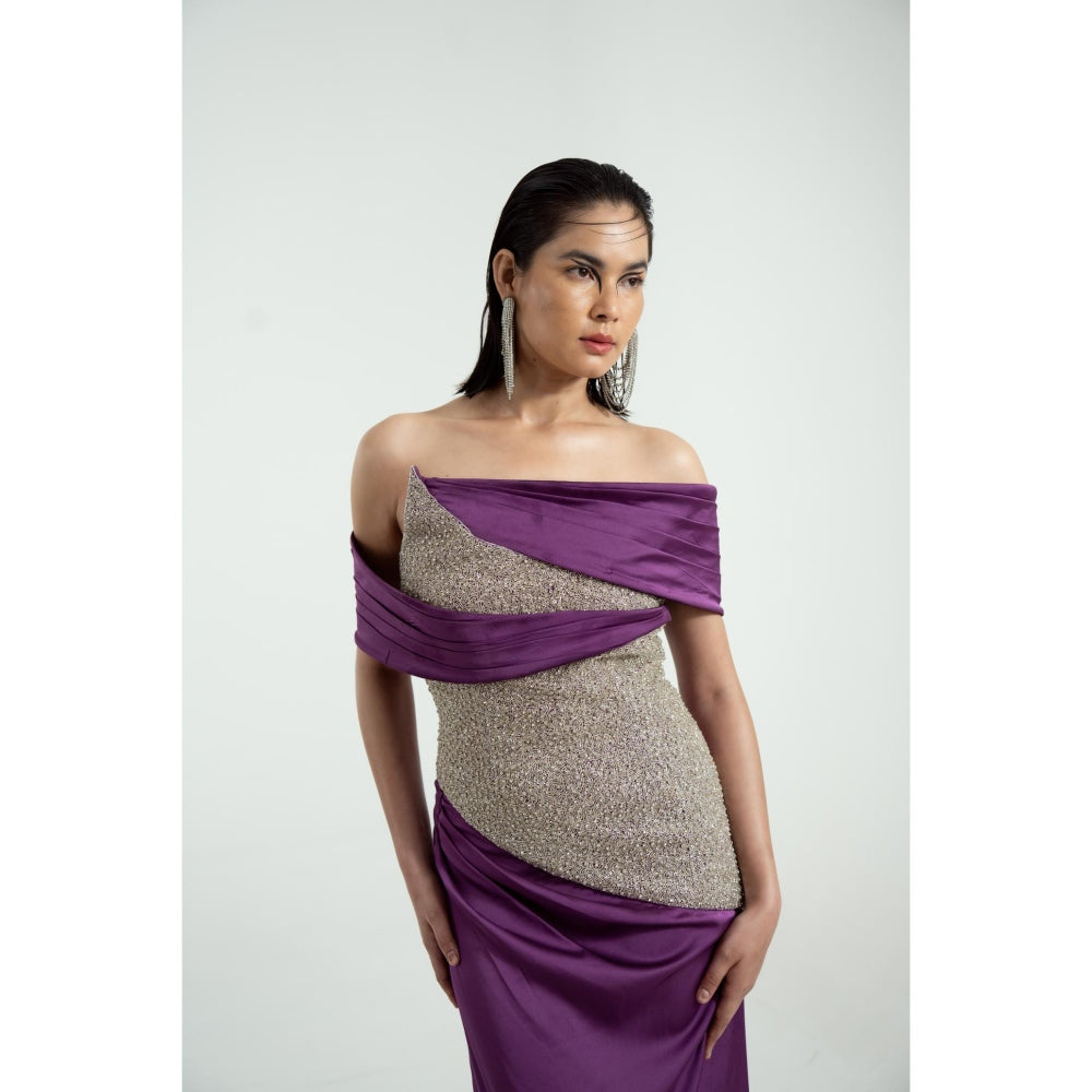 KHUMAAR SHUCHI BHUTANI A Starry Affair Purple Dress