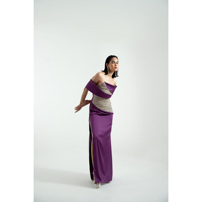 KHUMAAR SHUCHI BHUTANI A Starry Affair Purple Dress