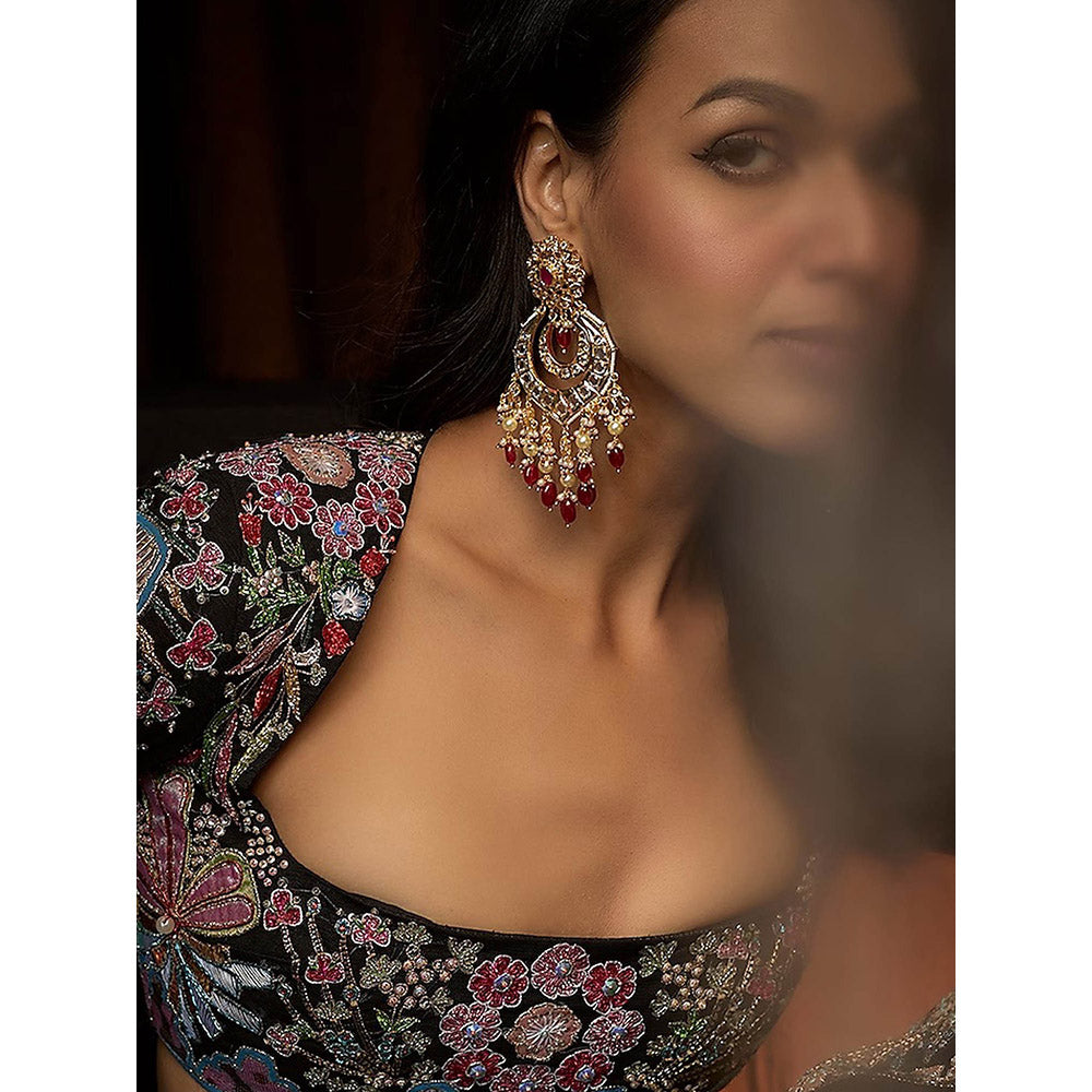 KIARA Jahara Chandbali Earrings 22KT Gold Plated