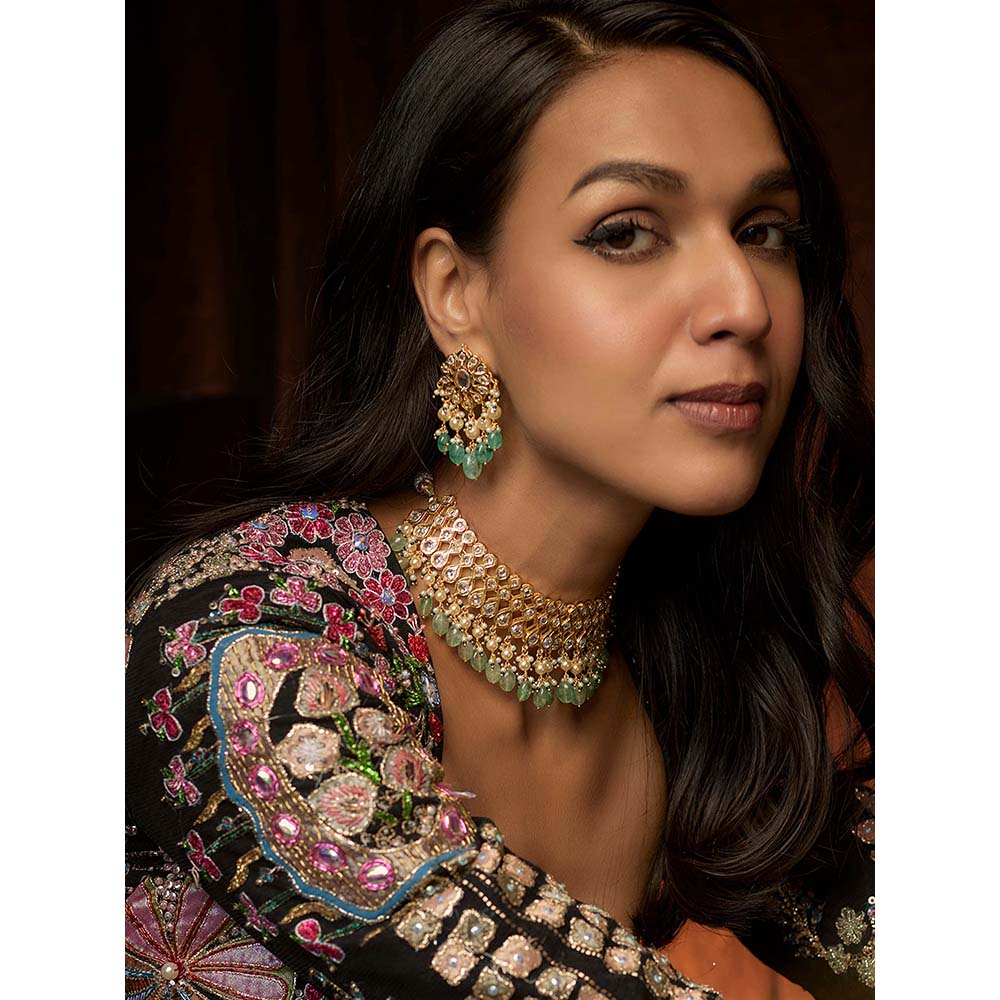 KIARA Suraiya Choker and Earring 22KT Gold Plated