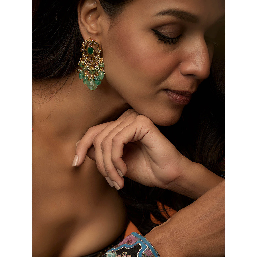 KIARA Azal Ear Drop and Danglers 22KT Gold Plated