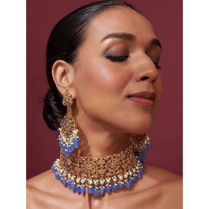 KIARA Zeenath Choker and Earrings 22KT Gold Plated