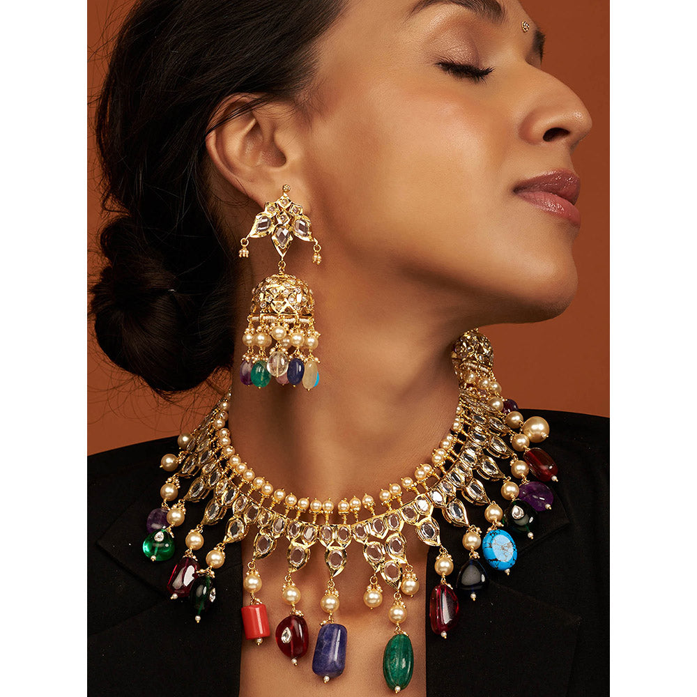 KIARA Bahara Necklace and Earrings 22KT Gold Plated