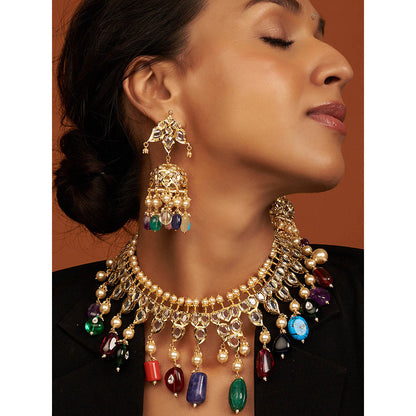 KIARA Bahara Necklace and Earrings 22KT Gold Plated