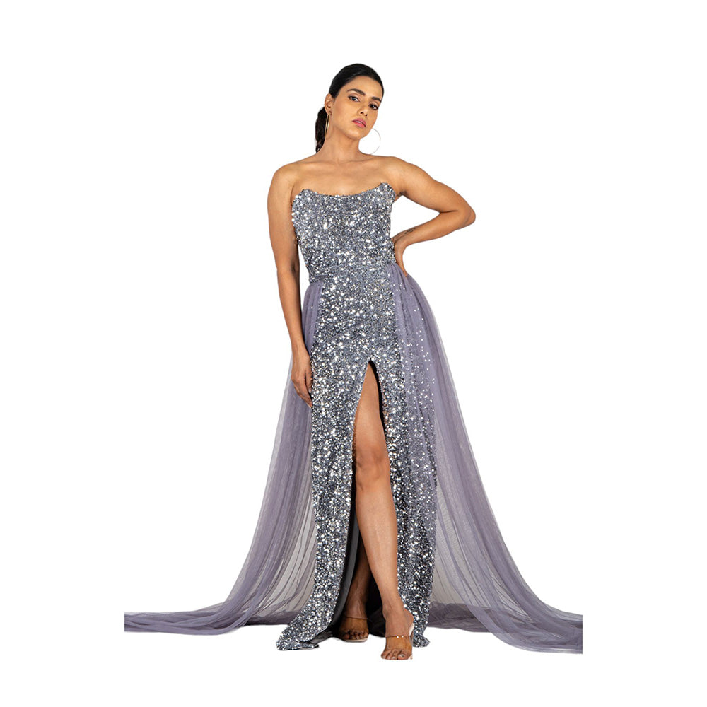 KIRAN GUPTA LABEL Ciel Maxi Dress with Cape (Set of 2)