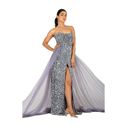 KIRAN GUPTA LABEL Ciel Maxi Dress with Cape (Set of 2)