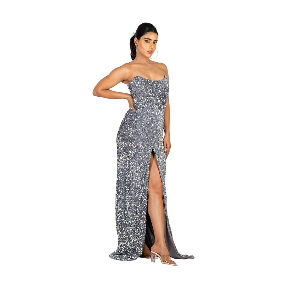 KIRAN GUPTA LABEL Ciel Maxi Dress with Cape (Set of 2)