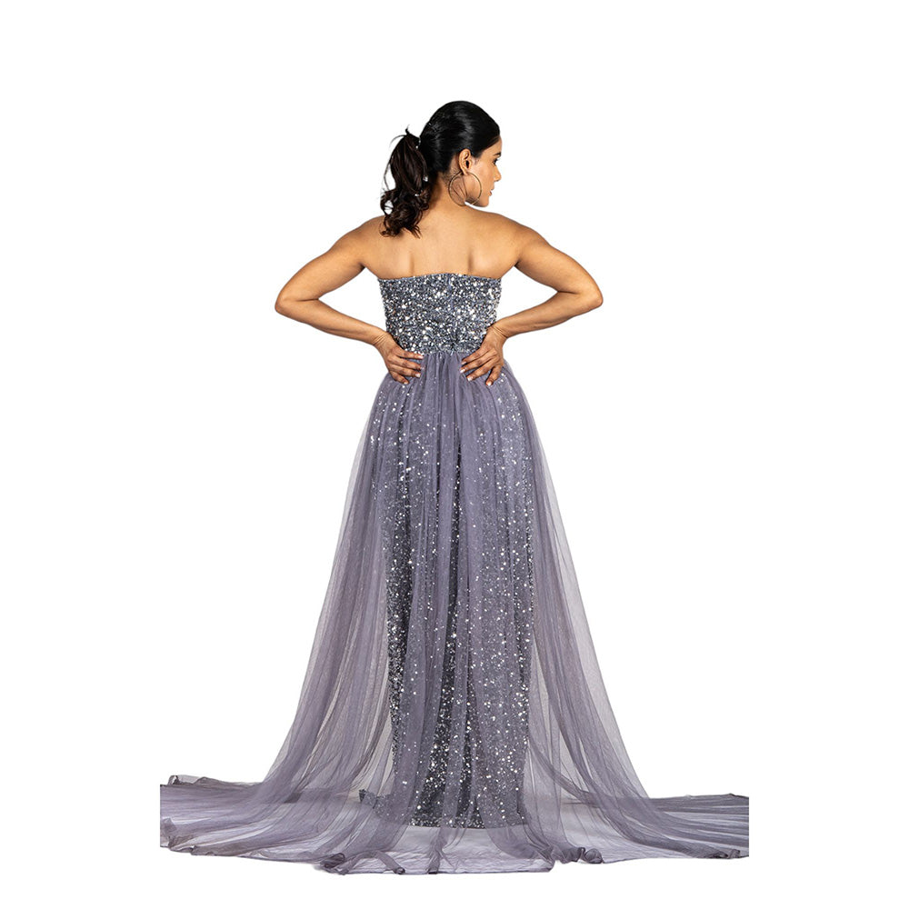 KIRAN GUPTA LABEL Ciel Maxi Dress with Cape (Set of 2)