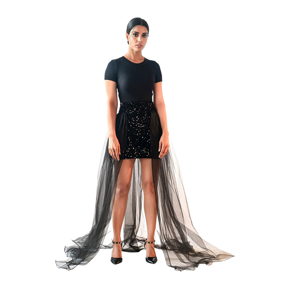 KIRAN GUPTA LABEL Aurore Skirt with Attached Cape (Set of 2)