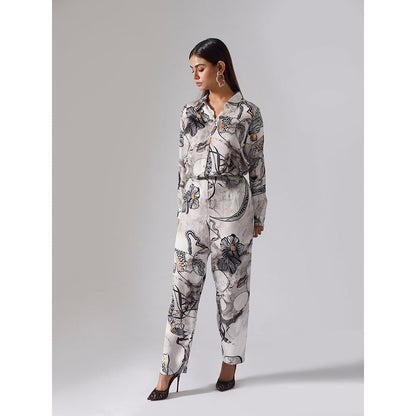 Klad Reflect Monochrome Printed Collar Neck Shirt