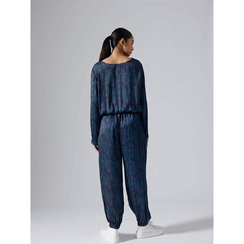 Klad Abstract Print Lines Cyan Co-Ord (Set of 2)