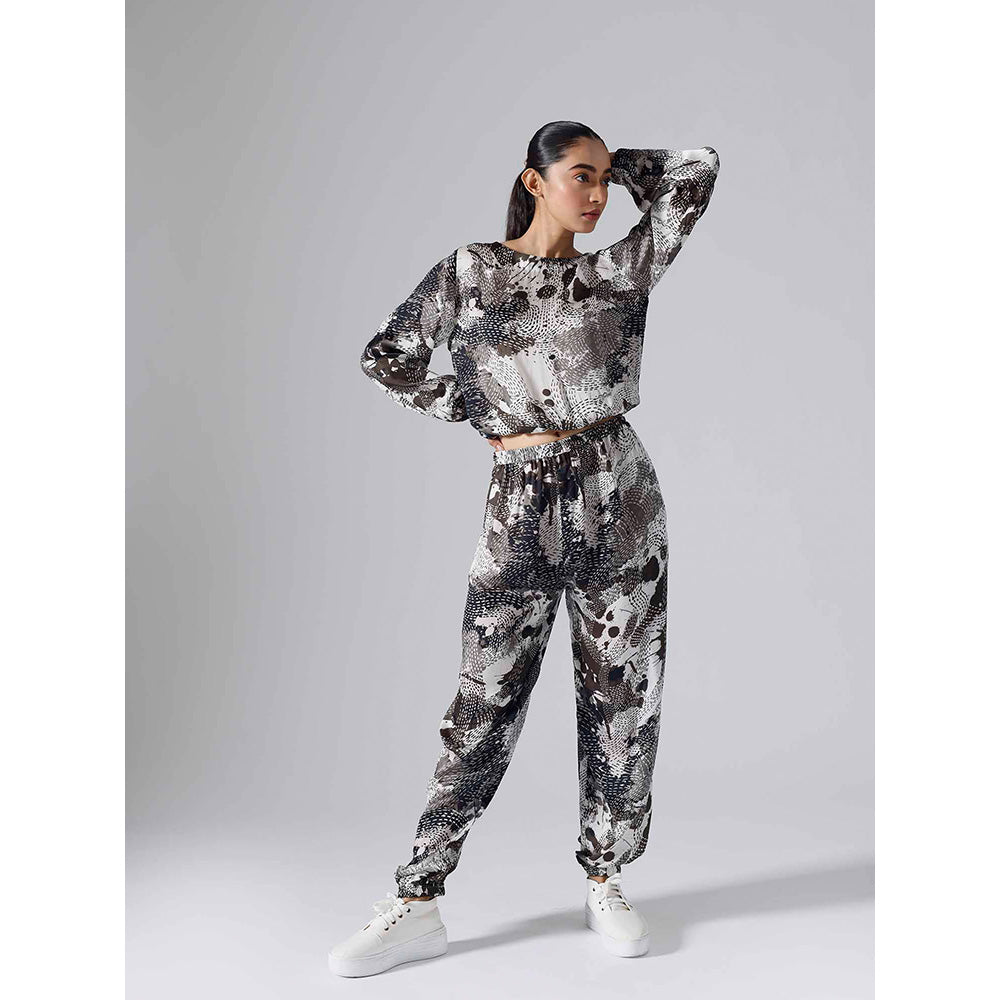 Klad Dash Black Printed Monochrome Co-Ord (Set of 2)