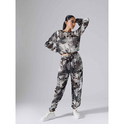 Klad Dash Black Printed Monochrome Co-Ord (Set of 2)