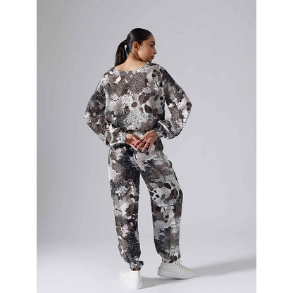 Klad Dash Black Printed Monochrome Co-Ord (Set of 2)