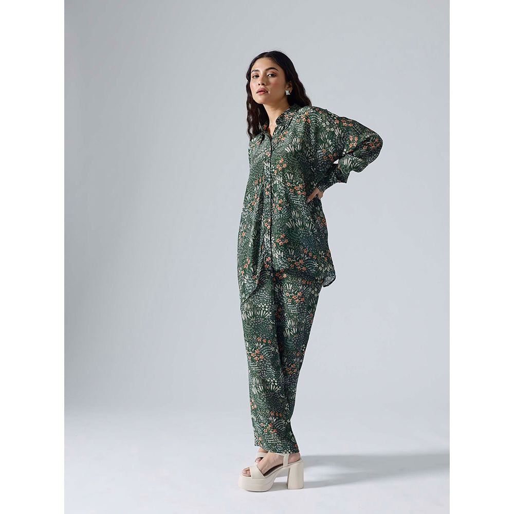 Klad Garden Green Floral Oversized Co-Ord (Set of 2)