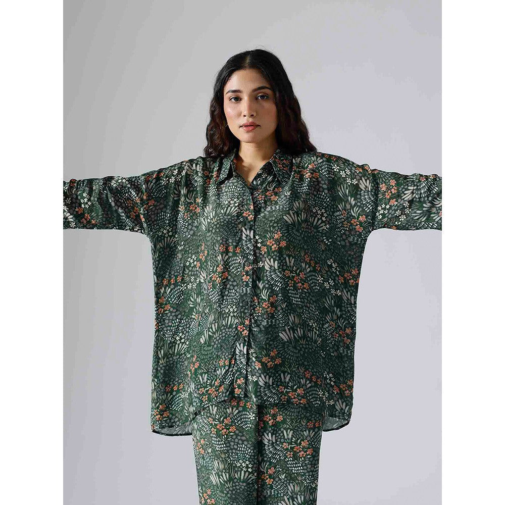 Klad Garden Green Floral Oversized Co-Ord (Set of 2)