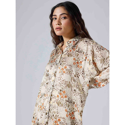 Klad Garden White Floral Oversized Co-Ord (Set of 2)