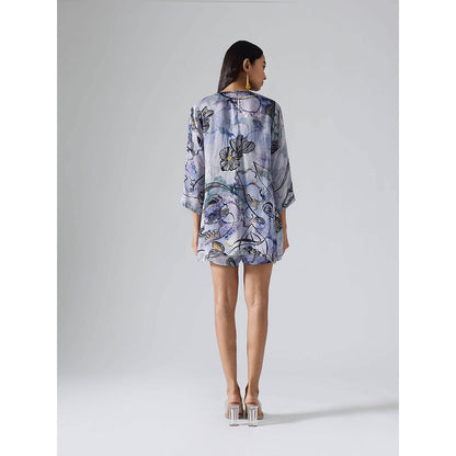 Klad Reflect Marbled Blue Jacket with Inner and Shorts Belt (Set of 4)