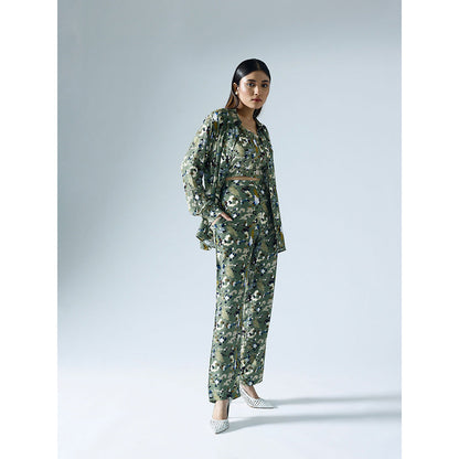 Klad Pixelated Green Co-Ord with Inner (Set of 3)
