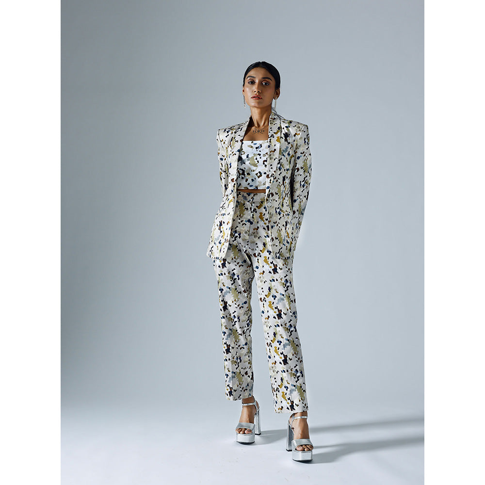 Klad Pixelated Grey Printed Blazer