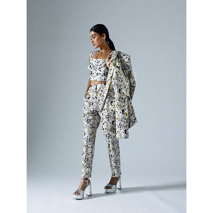 Klad Pixelated Grey Printed Blazer