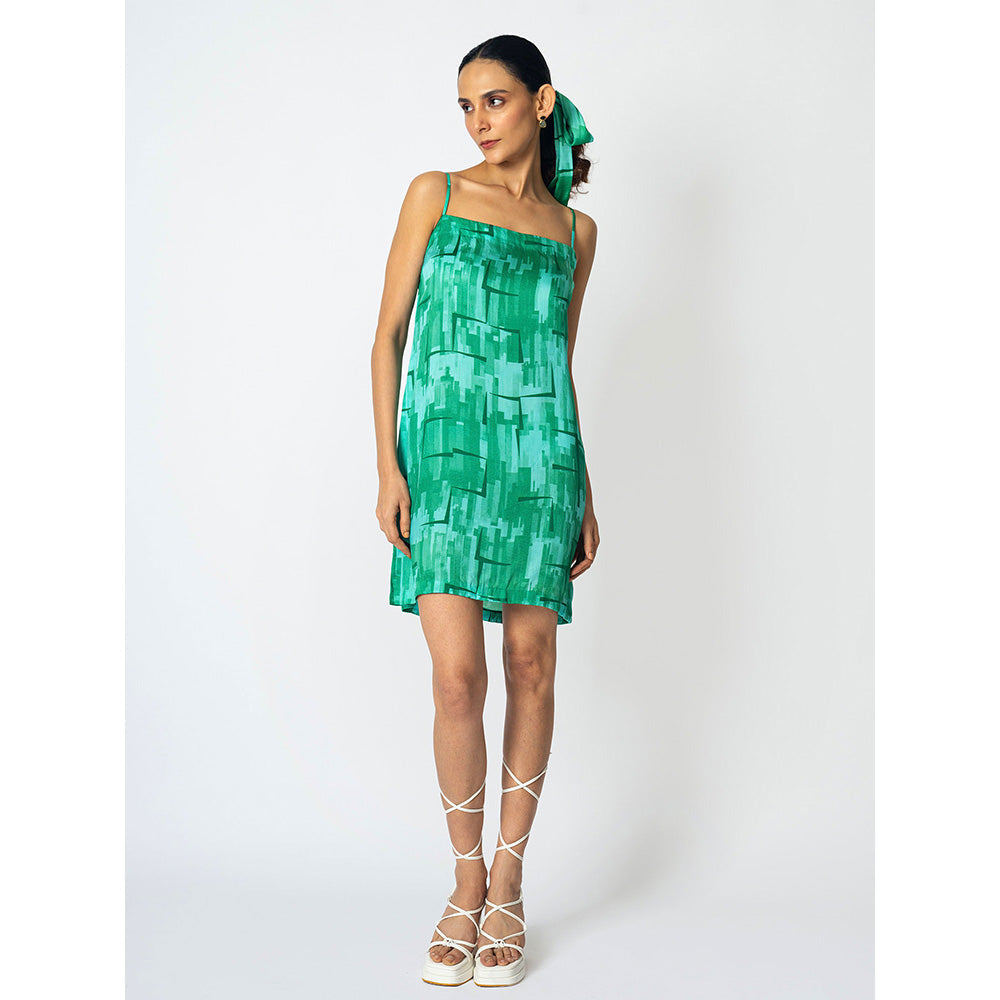 Klad Brick Green Slip Dress with Jacket (Set of 2)