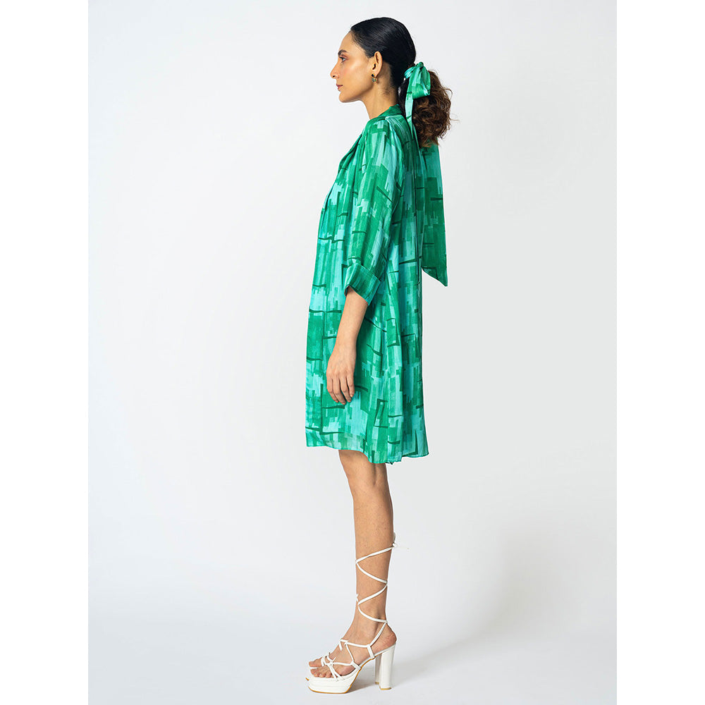 Klad Brick Green Slip Dress with Jacket (Set of 2)