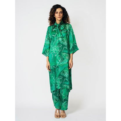 Klad Marbled Floral Mandarin Neck Co-Ord (Set of 3)